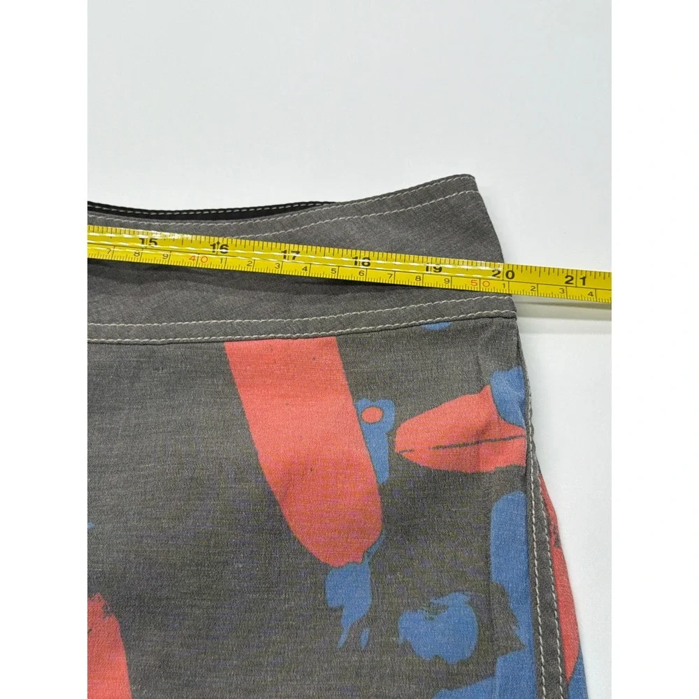 Quiksilver‎ Mens Board Shorts Gray Blue Orange Abstract Print Size 38